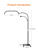 Lampe de travail au sol LED demi-lune 40W, lampe professionnelle pour la beauté, pour le soin du visage, les cils, les tatouages, les sourcils, utilisation en salon