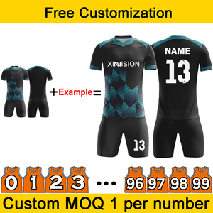 Maillot de football unisexe léger avec logo et numéros personnalisés, haute qualité, respirant, pour compétition et entraînement d'équipe - Product Image 3