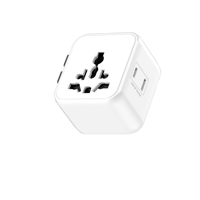 Desain Paten Baru 2500W 2AC Soket Dinding Ultra Tipis Mini Adaptor Universal Steker Internasional Adaptor Perjalanan Seluruh Dunia