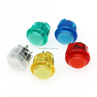 Interruptor de botón iluminado LED de 24mm y 30mm, controlador Sanwa Hitbox de retardo cero, piezas de bricolaje, botón de luz transparente, Material plástico