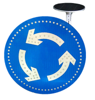 Avertissement en aluminium flèche conseil vitesse matériau réfléchissant arrêt rond éclairé ralentir clignotant sécurité routière led panneau de signalisation solaire
