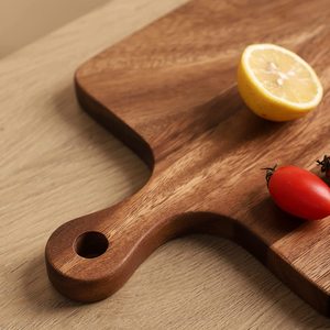 Tabla de Cortar de Madera de Acacia <span class=keywords><strong>Muso</strong></span> para Cocina, Tabla de Cortar de Madera con Asa para Colgar, Tabla Cuadrada para Pan, Pizza y Queso - Product Image 4