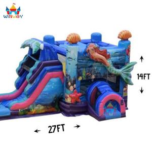 Castillo Inflable de Sirena de 14 pies con Tobogán (Uso en Seco/Húmedo) |   Combo de Casa Inflable de PVC, Fácil de Instalar, Capacidad Máxima de 6-10 Personas, Uso en Exteriores - Product Image 3