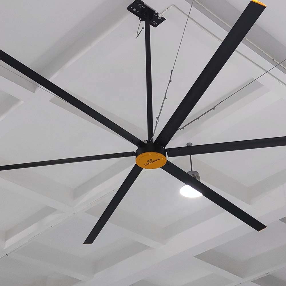 Прямой привод PMSM двигатель HVLS церковный потолочный MZ-4.3M Солнечный осевой сплав алюминиевый промышленный вентилятор