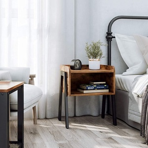 Comodino economico in <span class=keywords><strong>legno</strong></span> <span class=keywords><strong>e</strong></span> <span class=keywords><strong>metallo</strong></span> per camera da letto con struttura in <span class=keywords><strong>metallo</strong></span> - Product Image 2