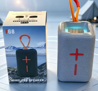 Haut-parleur sans fil portable mini F68 pour extérieur avec lumière LED RGB, subwoofer et fente pour carte TF