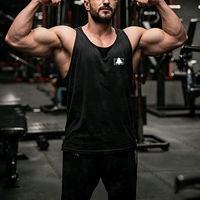 Débardeur de sport en gros pour hommes, coupe profonde, style stringer, pour fitness, musculation et entraînement en salle de sport