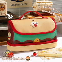 Nouvelle trousse à crayons en gros, motif maison à petits carreaux, grande capacité, résistante aux taches, petite et mignonne, pour étudiants