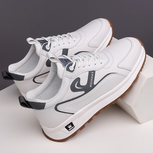 <b>Men's</b> Running Shoes Leather Breathable Low <b>Heel</b> Solid Color Front Laces 5559 - Product Image 2