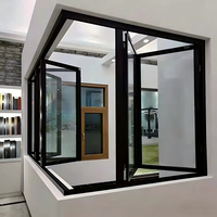 Fenêtre pliante horizontale en aluminium, isolée sous vide (VIG) 10 mm, ultra-mince, haute performance, pour rénovation de hôtels et espaces extérieurs.