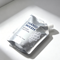Pochette Doypack en aluminium anti-lumière avec bec verseur latéral et bouchon à vis de 8,6 mm ou 15 mm pour emballages de liquide de lavage des mains