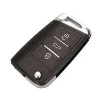 XHORSE XKMQB1EN Clé Intelligente à 3 Boutons Style MQB ABS Noire pour VW Compatible avec le Programmeur de Clés de Voiture VVDI Tool