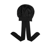 Bonnet de nuit en satin personnalisable, réversible, double couche, en soie satinée, pour adulte, extra large, avec logo