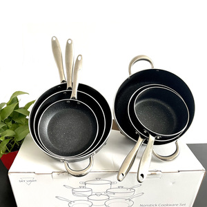 Juego de sartenes antiadherentes de dos tamaños para el hogar, cocina de inducción a Gas, juego de utensilios de cocina personalizados, suministro directo de fábrica - Product Image 1