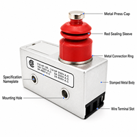 Microinterruptor de émbolo de 4 pines SPDT 10A 250VAC, interruptor de límite industrial para detección de posición del expulsor de la máquina de moldeo por inyección