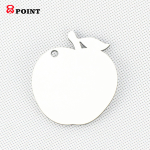 Porte-clés vierge de sublimation en forme de pomme bricolage impression cadeau MDF pendentif porte-clés vierge avec porte-clés - Product Image 2