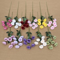 Fleurs artificielles en soie Austin Rose, 6 têtes, mini-rose artificielle, tiges pour arrangements floraux d'hôtels, mariages, salles de réception