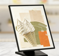 Boîte à lumière LED ultra-mince à cadre en aluminium, type tiroir, 2000 lumens, en verre, pour menu lumineux, panneau de prix, affichage vertical de commande sur bureau