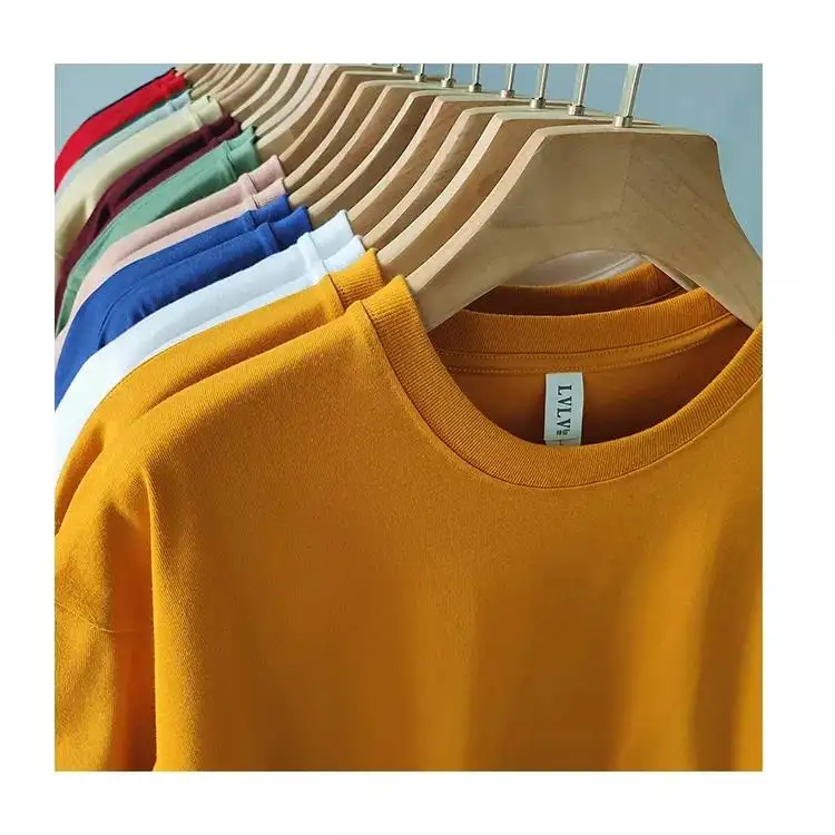 Hip hop jersey woven long sleeve plus size spandex cotton t shirt custom wholesale drop shoulder t-shirts for men