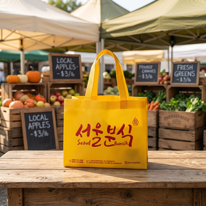 Bolsa de tela no tejida reutilizable impresa a medida con serigrafía, cierre termosellado, diseño de logotipo/gráfico personalizado para supermercado - Product Image 3