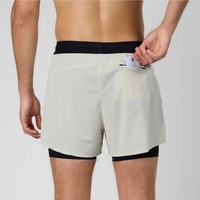 Shorts de sport taille haute pour homme, noir, avec effet froncé aux fesses, pour la course, avec entrejambe de 7, 3 ou 4 pouces