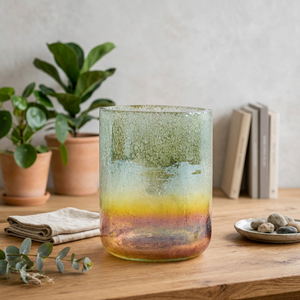 Custom Colored Hurricane <b>Glass</b> Candleholder Eco-Friendly Christmas Textured Decorative <b>Vase</b> for Home Decor - Product Image 3