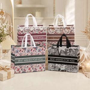 Borsa Tote in Tessuto Non Tessuto Laminato, Stampa Floreale e Animale Vintage, Grande Capacità, Riciclabile, Logo Personalizzato, Borsa <span class=keywords><strong>per</strong></span> la Spesa - Product Image 3