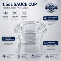Fabricant de gobelets en plastique jetables de 1,5 oz, impression de logo personnalisée, OEM/ODM, gobelet transparent en PP pour vinaigrette