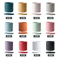 Pots de fleurs en céramique émaillée légers de style nordique moderne avec plateau, logo personnalisé, décoration pour la maison et le jardin, pots de fleurs d'intérieur