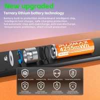 PUJIMAX 8Pcs Baterai Lithium Ion Isi Ulang Tipe-C AA 1.5V Kapasitas Tinggi 4255mWh 1500 Siklus dengan Indikator & Kabel Pengisian Daya