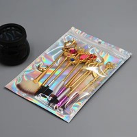Op maat gemaakte 100 stuks transparante holografische recyclebare geurbestendige voedselverpakkingen met hersluitbare kleine ziplock plastic zakjes van Mylar voor melk en gelei