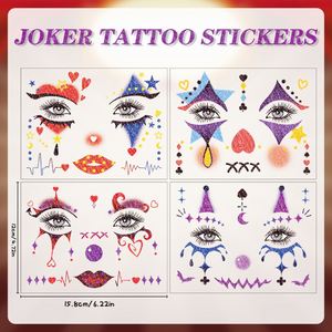 Máscaras Faciales 3D para Halloween, Venta al por Mayor, Últimas Novedades, Pegatinas de Tatuajes Temporales Doradas con Diseño de Terror - Product Image 4