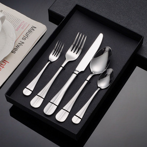 Vaisselle moderne en acier inoxydable 18/0, ensemble de couverts poli miroir, cuillère, fourchette, couteau pour restaurant, hôtel - Product Image 6