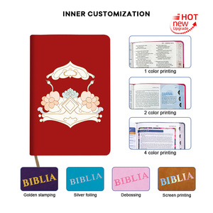 Bền Nhà Máy Bán Hàng Trực Tiếp Nlt Bàn Tham Khảo Kích Thước Tái Sử Dụng Tinh Tế Màu Đỏ Ràng Buộc Tốt Lá Dập Chúa Giêsu Kinh Thánh - Product Image 4