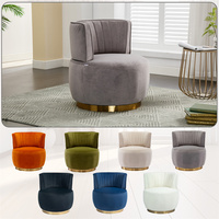 Fauteuils de salon pivotants à 360 degrés, fauteuils ronds avec dossier en tissu velours moelleux pour salle d'attente