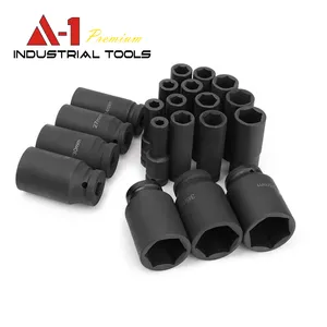 Profissional Múltiplos Tamanhos Heavy Duty Impacto Profundo Drive Reparação Pneumática Impacto Socket Set Metric