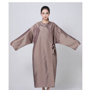 Bata de Barbero Personalizada Resistente al Agua, Blanca Brillante, Manga Larga, Bata de Cliente de Salón, Kimono con Cierre Lateral de Lazo - Product Image 5