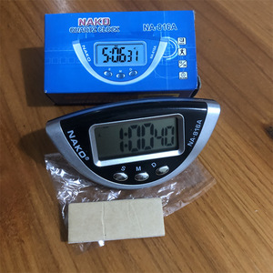 Nako Quartz Clock Na 816a Digital Car Clock With Adhesive Mount Battery Powered Mini Portable Clock - Product Image 1