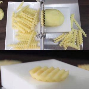 Cortador de Patatas de Acero Inoxidable, Rebanador Ondulado para Verduras y Frutas, Cuchillo Ondulado para Patatas Fritas - Product Image 3