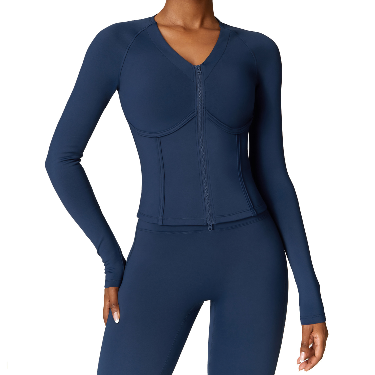 Custom logo Winter Warm Plush Long Sleeved Yoga Jacket Outdoor Running Plush Sports Jacket Women's Tight Fitness Top