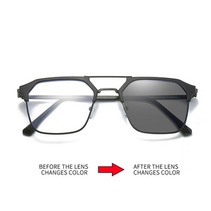 <span class=keywords><strong>Gafas</strong></span> de Sol Fotocromáticas con Graduación <span class=keywords><strong>para</strong></span> Miopía, Montura de Metal con Cadena, Logotipo Personalizado, <span class=keywords><strong>Gafas</strong></span> de Moda <span class=keywords><strong>para</strong></span> <span class=keywords><strong>Mujer</strong></span> y Hombre - Product Image 3