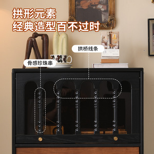 French Retro Solid Wood Chest Of Drawers 5 Drawers Storage <b>Sideboard</b> Living Room Cabinet - Product Image 2