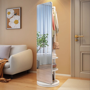 <span class=keywords><strong>Specchio</strong></span> a Figura Intera in Legno Massello <span class=keywords><strong>Specchio</strong></span> da Terra per Camera da Letto <span class=keywords><strong>Specchio</strong></span> da Toeletta Girevole <span class=keywords><strong>con</strong></span> <span class=keywords><strong>Appendiabiti</strong></span> e Contenitore Integrati - Product Image 4