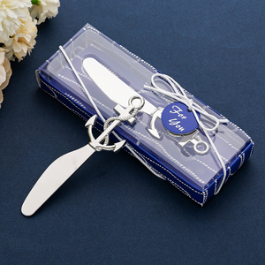 Cuchillo para Queso de Metal Estilo Marino, Cortador de Pizza con Forma de Ancla de Barco y Esparcidor de Mantequilla, Recuerdos de Boda con Caja de Regalo - Product Image 2