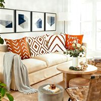 4 housses de coussin décoratives, 18x18 pouces, jaunes, adaptées aux canapés, aux lits, taies d'oreiller carrées en lin géométrique moderne