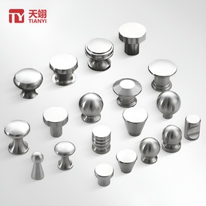 Boutons de meuble ronds simples en acier inoxydable 304, poignées de tiroir personnalisées pour cuisine, commode, chambre, salon, hôtel - Product Image 1