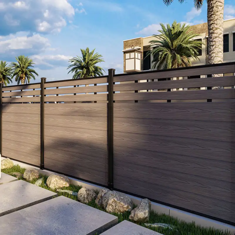 Wood Plastic Composite Garden Fence Boards Wpc Composite Fencing Outdoor Fence Aluminum Post