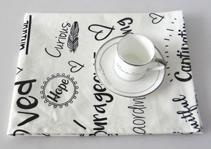 Reutilizables impresas simples servilleta toallas de Té inglés alfabeto árabe números tela de algodón mantel - Product Image 3