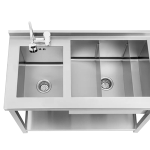 Station de préparation de cocktails en acier inoxydable pour bar, évier de travail, comptoir pour café, restaurant, espace boissons - Product Image 4