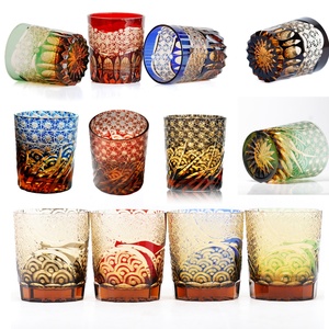 Vaso de cristal de cóctel Edo Kiriko Premium hecho a mano de 8oz, copa de whisky antigua de estilo japonés con rocas para ocasiones - Product Image 1